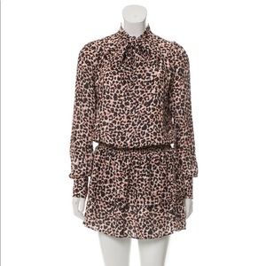 Printed along Sleeve Knee Length Dress